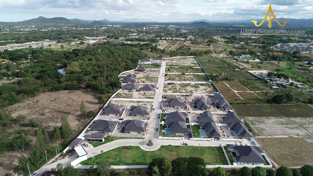 Aerial view luxury villas Hua Hin