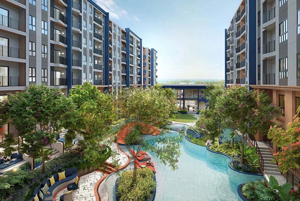 Cabanas Hua Hin condominium common area