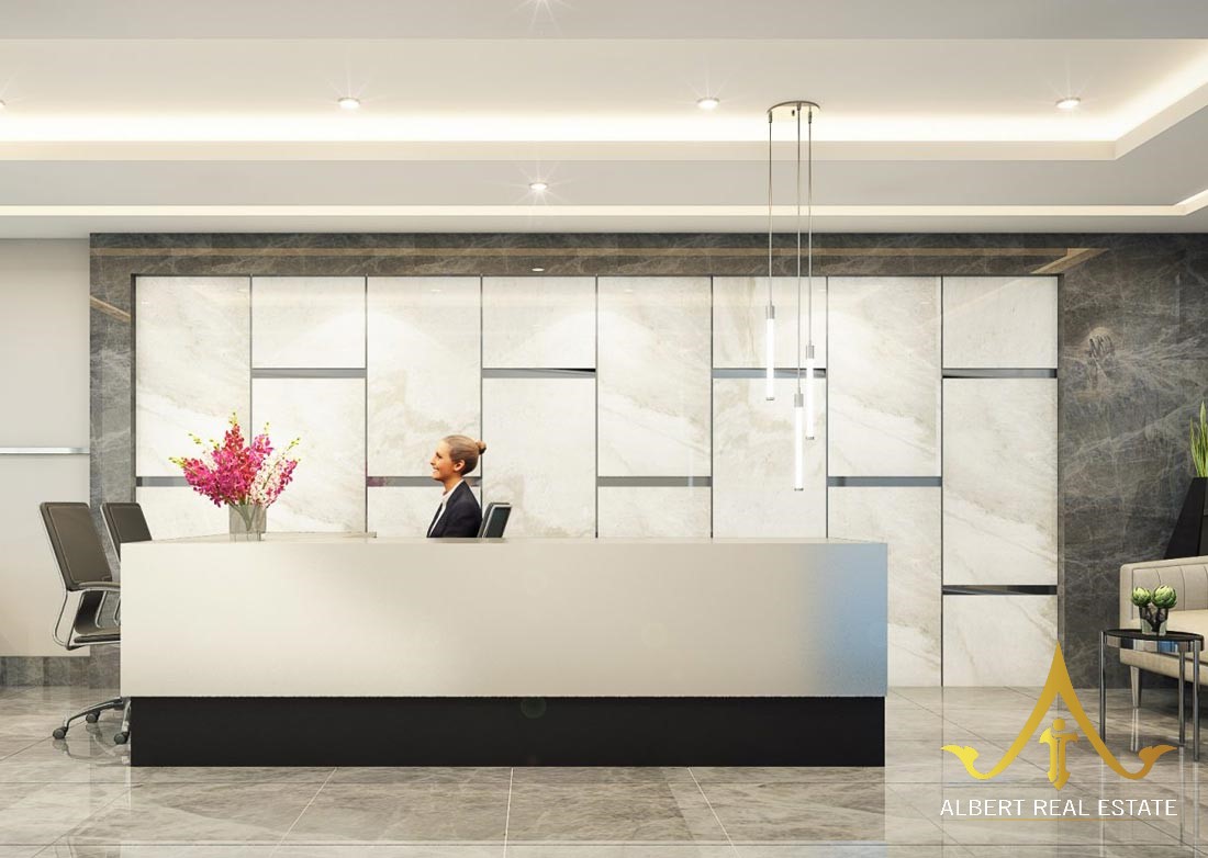 Modern lobby at Siam Oriental Oasis condominium in Pattaya