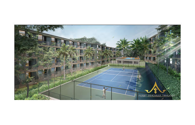 Tennis court within the Wing Samui Condominium development in Bophut, Koh Samui
