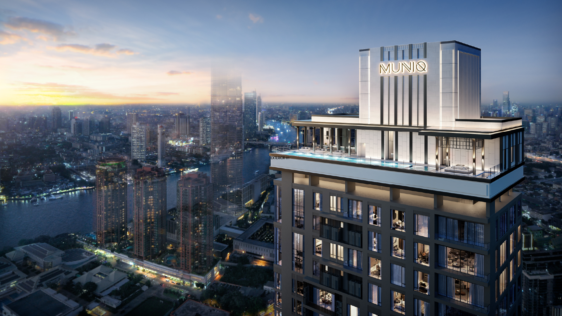 MUNIQ Charoen Krung riverside condominium exterior on Charoen Krung Road Bangkok