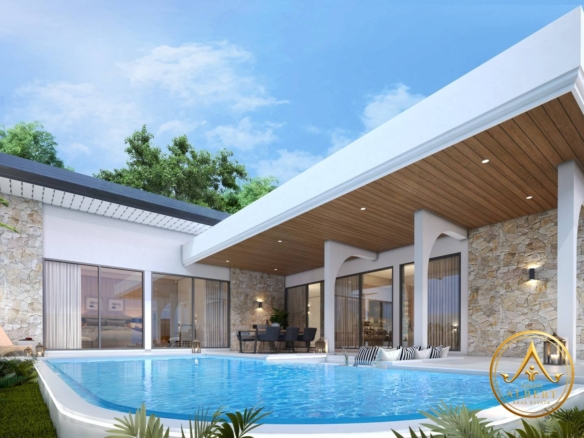 Sala Montana Residence Hua Hin – Private pool and covered terrace (3D render)
