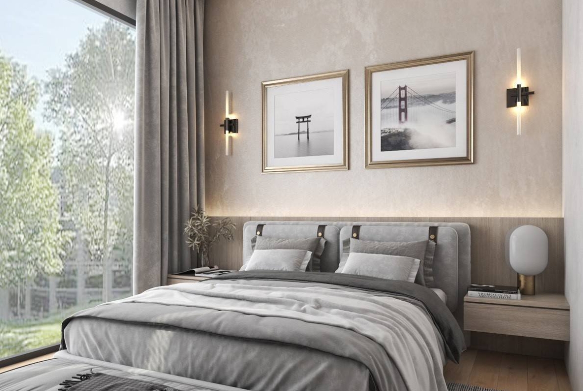 Sala Montana Residence Hua Hin – Guest bedroom with garden view (3D render)