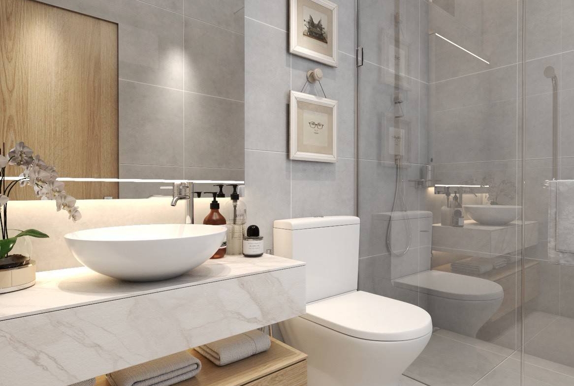 Sala Montana Residence Hua Hin – Guest bathroom (3D render)