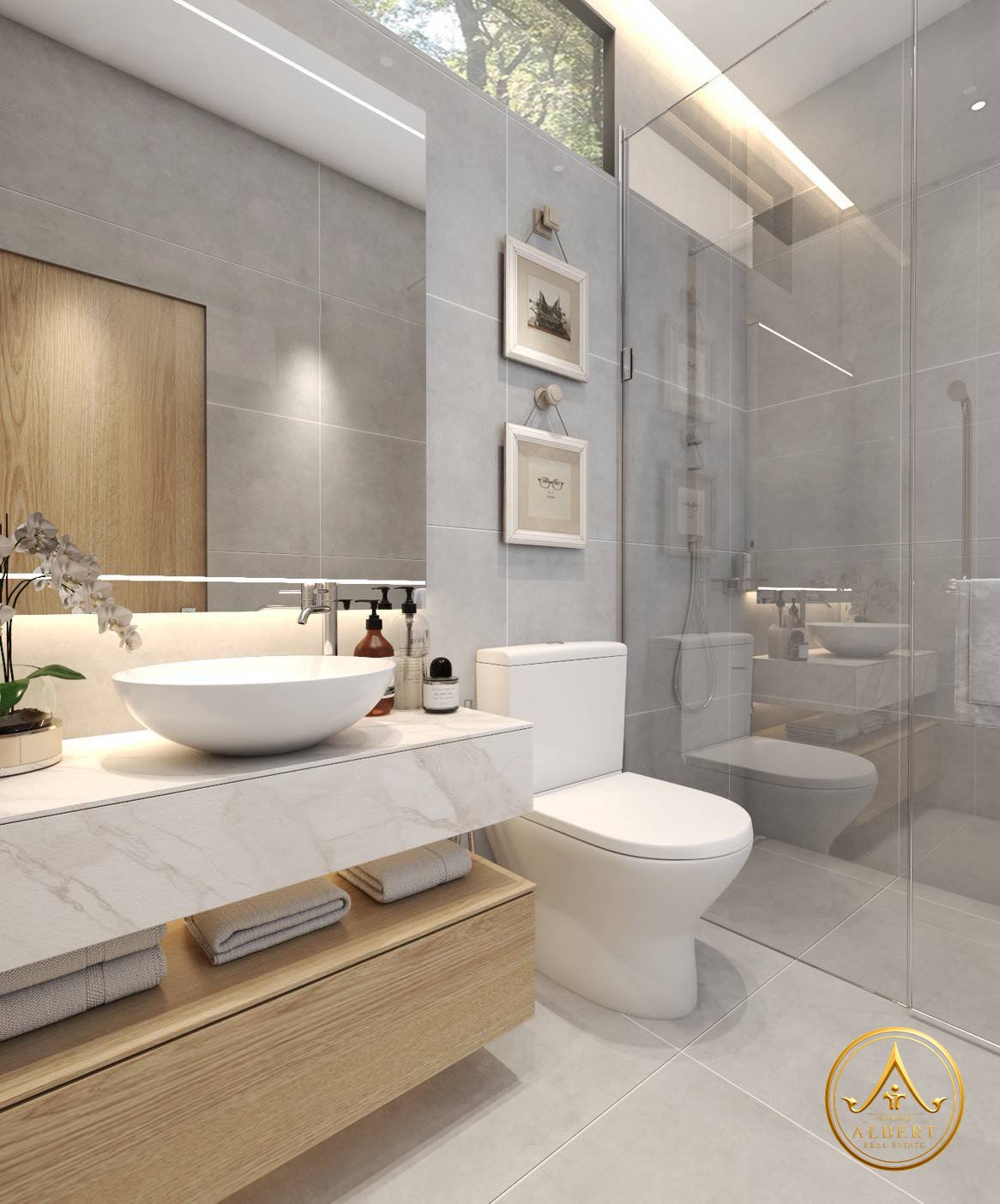 Sala Montana Residence Hua Hin – Guest bathroom (3D render)