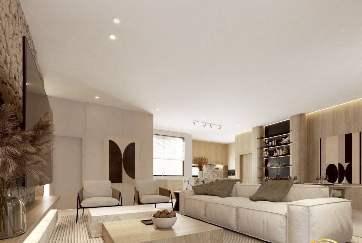 Sala Montana Residence Hua Hin – Open-plan living room (3D render)